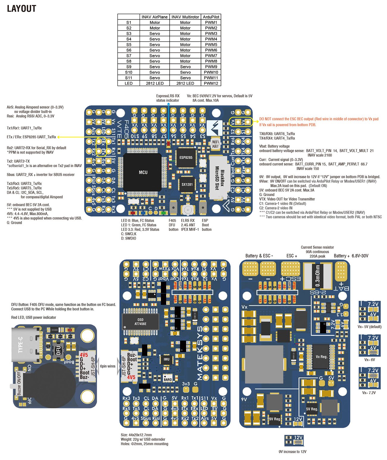 F405-WTE Layout